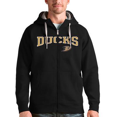 Women's Antigua Heathered Gray Anaheim Ducks Victory Full-Zip Hoodie