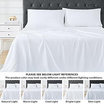 Utopia Bedding Queen Sheet Set - Soft Microfiber 4 Piece Luxury Bed Sheets  with Deep Pockets - Embroidered Pillow Cases - Side S