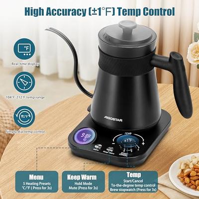 Mecity Electric Gooseneck Kettle With Keep Warm Function & LCD Display  Automatic Shut Off Coffee Kettle Temperature Control Pour Over Kettle 1200