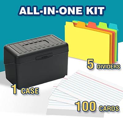 H4D 3x5 Index Card Holder with Dividers and Ruled Index Cards 100 Count,  Black - Yahoo Shopping