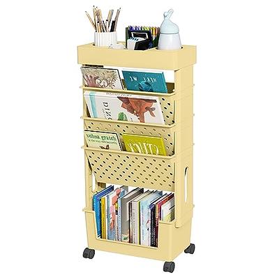 Modern 2-Tier Acrylic Storage Shelf Yellow Storage Rack with Open