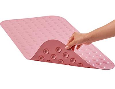 Yanzifly Bathtub Mat - Silicone Soft & Safe Bath Mat with Suction Cups,  Anti Slip for Kids & Elderly, Machine Washable - White