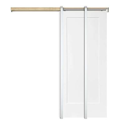 CALHOME 30-in x 80-in White Primed MDF Single Barn Door | PK-2PANEL-CB-30