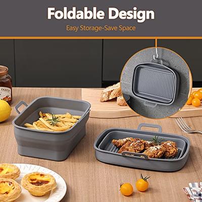 Reusable Silicone Air Fryer Basket With Foldable Lining For 8qt