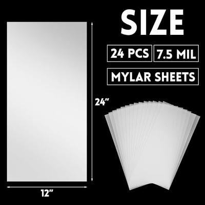 24 Pcs) 4 Mil Blank Stencil Material - Clear Mylar Template Sheets