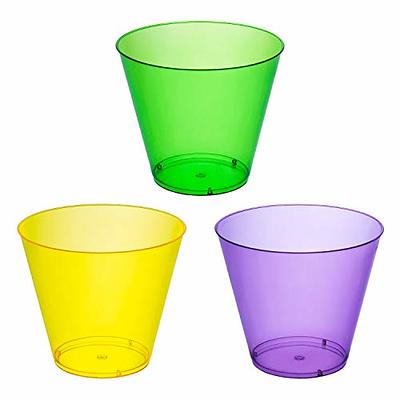 Party Essentials Hard Plastic Party Cups/Tumblers - 10-Ounce - Mardi Gras Mix - 50-Count