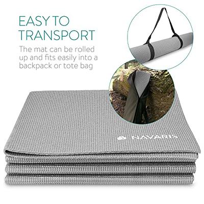 Navaris Foldable Yoga Mat for Travel - 1/8 inch (4mm) Thick