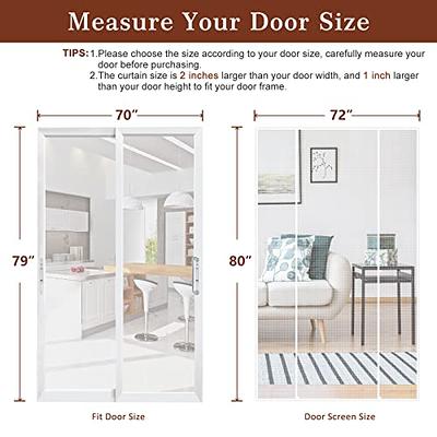 MAGZO Magnetic Screen Door Fit Door Size 72 x 80 Inch, Screen Size