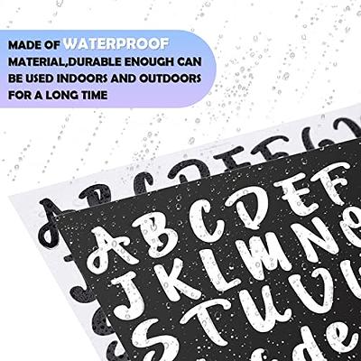 Vinyl Removable Letter Stickers Peel and Stick Alphabet Number Waterproof  Decal Black White Self Adhesive Lettering Sign for Outdoor 