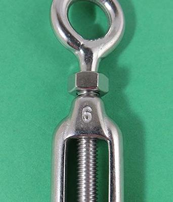 Stainless Steel 316 3/8 Turnbuckle Hook and Eye with Locknuts 3/8