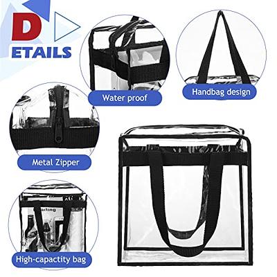 2 Packs Large Clear Bag, Transparent PVC Tote Bag with Zipper