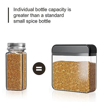 Talented Kitchen 8 Pack Large Glass Spice Bottles with 239 Preprinted Label  Stickers, 8 Ounce Empty Square Seasoning Jars with Shaker Lids & Silver