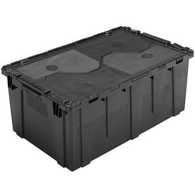 Choice 22 x 15 x 17 Large Stackable Grey Chafer Tote / Storage Box with  Attached Lid