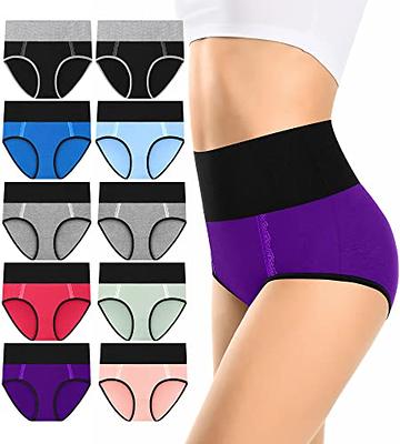  MISSWHO Womens Cotton Underwear High Waist C Section Post  Partum Care Panties Briefs For Ladies 6-Pack Size 5