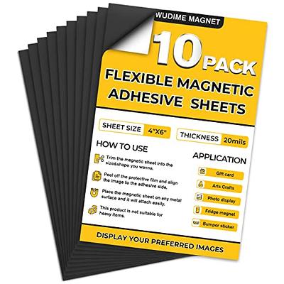 Flexible Magnets Self Adhesive Magnetic Sheets - Make Anything a Magnet -  Magnetic Adhesive Sheets -Premium Quality Peel and Stick Magnets 20 mil
