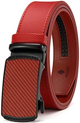 DOOPAI Belt Men, Ratchet Belt Dress Adjustable 1 3/8 Genuine Leather Belt, Red  Men's Designer Belt with Metal Buckle, Belt Size Length Can be Cut, with  Gift Box - Yahoo Shopping