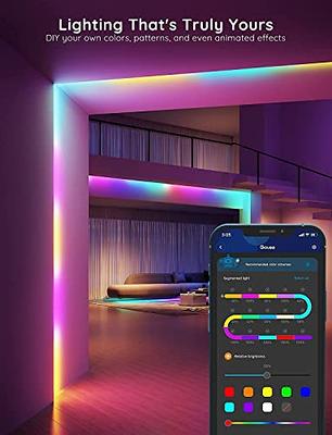 Govee 100Ft LED Strip Lights, Bluetooth RGB LED Lights with App Control, 64  Scen