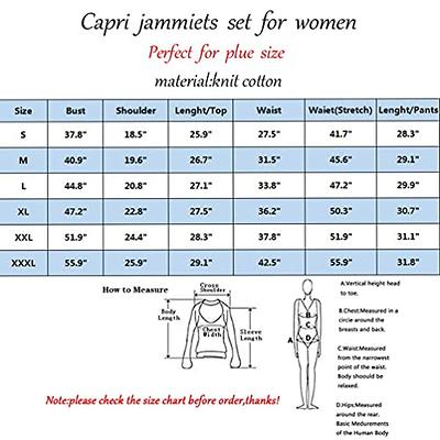 ENJOYNIGHT Women's Pajama Sets cotton Sleepwear Tops with Capri Pants Cute  Pjs (PU, 3X-Large) - Yahoo Shopping