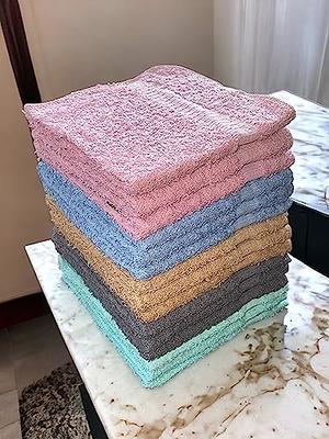 Washcloths, 12 Pack, 100% Extra Soft Ring Spun Cotton Wash Cloth, Size 13 inch x 13 inch, Soft and Absorbent, Machine Washable, Vibrant Assorted