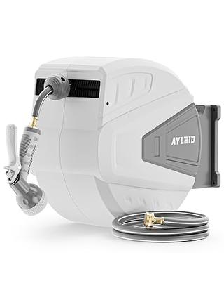 Ayleid Retractable Garden Hose Reel,5/8 in x 100 FT Wall Mounted