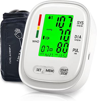 (Large Cuff) Easy@Home Digital Upper Arm Blood Pressure Monitor (BP Monitor) with 3-Color Hypertension Backlit Display and Pulse M