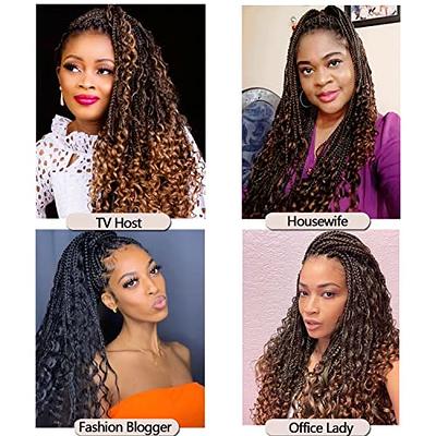  Crochet Box Braids Hair with Curly Ends 7 Packs Pre Looped  Crochet Braids Goddess Box Braids Crochet Box Braid Hair(24 inch,T27) :  Beauty & Personal Care