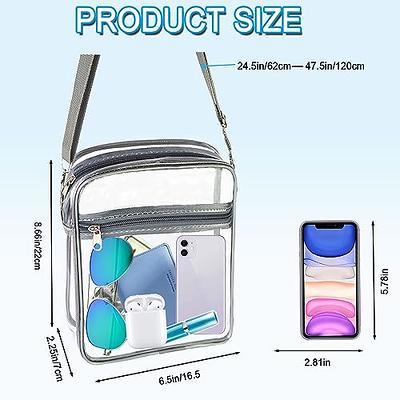  WEIMZC Clear Crossbody Bag Stadium Approved,Adjustable Shoulder  Strap Clear Crossbody Purse for Concerts, Festivals, Sports Events