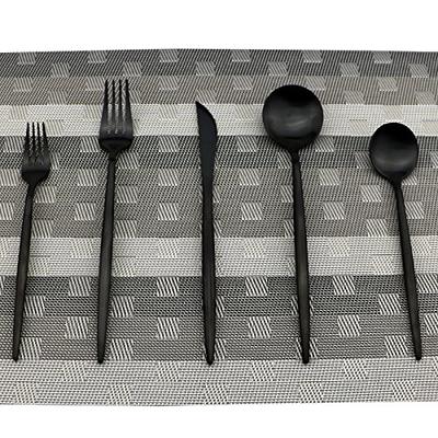 20-Piece Black Matte Flatware Set