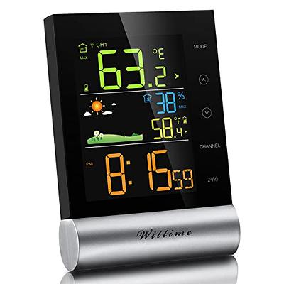 Urageuxy Digital Indoor Temperature Monitor Wireless Outdoor Thermometer  Sensor up to 300ft 24H Min Max Records Ideal for Patio Garden Room