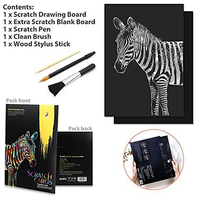 Scratch Painting Kits for Adults & Kids, Craft Art Set, Rainbow Scratch Art  Painting Paper, Sketch Pad DIY Night View Scratchboard, 16'' x 11.2