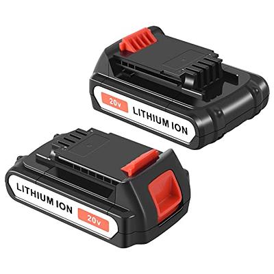 2-Pack 20V 3000mAh Replacement Battery for Black&Decker LBXR20 LB20 LBX20  Black and Decker Power Tool Lithium 20 Volt Batteries