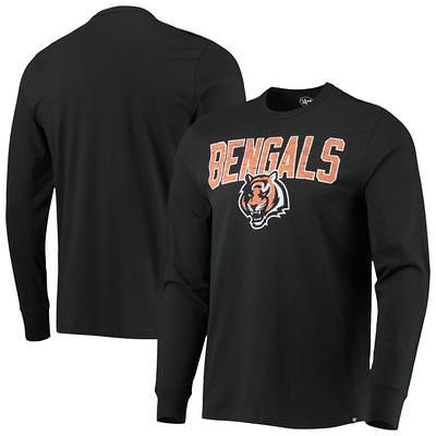 Men's '47 Black Cincinnati Bengals Throwback Lockup Slub T-Shirt