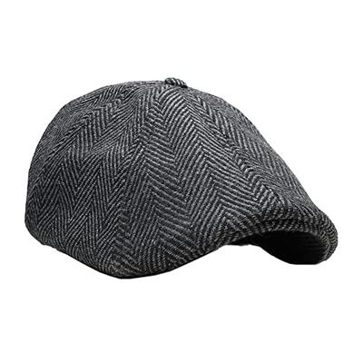 The Original Boston Scally Cap - The Peaky Newsboy Flat Cap - 6 Panel  Cotton Fitted Hat for Men - Grey Herringbone - Yahoo Shopping