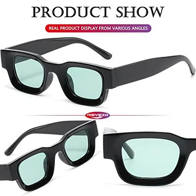 Vanlinker 90s Sunglasses Women Men Polarized Retro Oval Sunglasses 2 Pack Black Brown