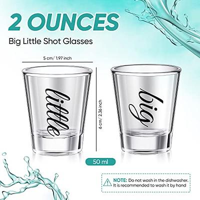 2 Pcs Sorority Big Little Shot Glasses with Heavy Base Big Little Sorority  Gifts 2 oz