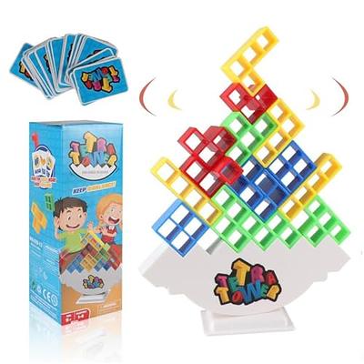  ALKISTA 32 Pcs Tetra Tower Balance Stacking Blocks Game, Board  Games for 2 Players+ Family Games, Parties, Travel, Kids & Adults Team  Building Blocks Toy : Toys & Games