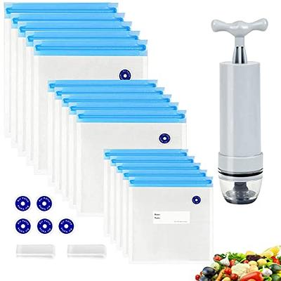 Sous Vide Vacuum Sealer Manual Pump Food Saver Bags Reusable for