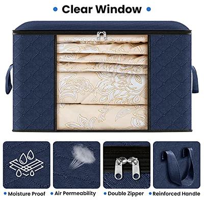 1PC Foldable Storage Bin Clear Window & Reinforced Handle Closet