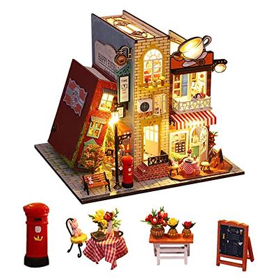 WYD Miniature Dollhouse Wooden Furniture Kit 3D Book House Model