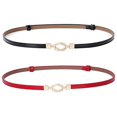 Wide Ring-Buckle Faux-Leather Belt For Women (1 1/2)