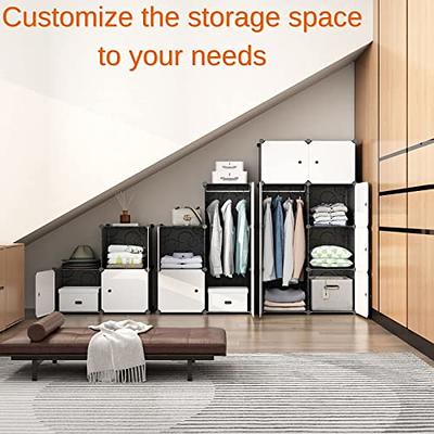 MAGINELS Large Cube Storage Organizer with Doors -14x18 Depth 16 Cube  Organizer Shelves Clothes Dresser Closet Organizer Storage Cabinet Shelving