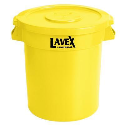 Lavex 10 Gallon Brown Round Commercial Trash Can and Lid