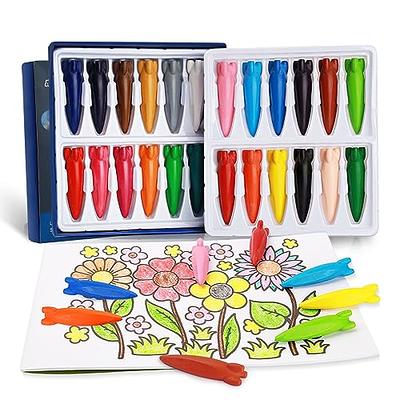 Deli Toddler Crayons Rocket Non-Toxic Crayons for Toddlers Age 1 and Older Washable Crayons Painting Drawing & Art Supplies,24 Packs Crayons (24)