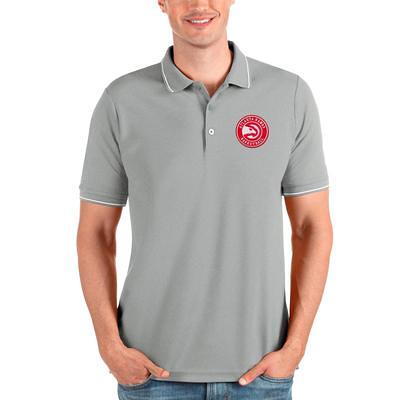 Men's Antigua Heathered Gray Detroit Lions Affluent Polo