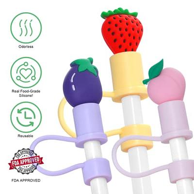 Straw Covers Cap for Stanley Cup, 4PCS Strawberry 10MM Straw Cover,  Silicone Straw Covers Cap Straw Topper for Stanley 30&40 Oz Tumbler with