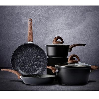 GraniteStone Blue Stainless Steel Nonstick Pots and Pans Set -10 Piece