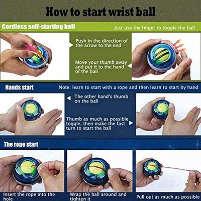 GOZATO Auto-Start Wrist Power Gyro Ball, Wrist Strengthener and Forearm  Exerciser for Stronger Arm Fingers Wrist Bones and Muscle with LED Lights 