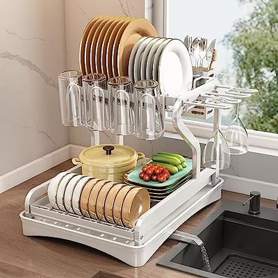 SuperOrganize Dish Drying Rack, Dish Rack with Drainboard, Kitchen Dish  Drying Rack with Rotatable Swivel Spout and Utensil Holder, Stainless Steel  Expandable Dish Drainer - Silver - Yahoo Shopping