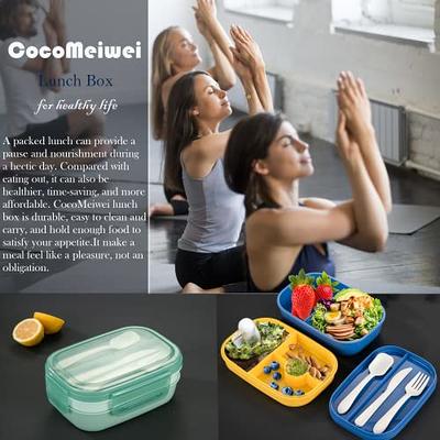 CocoMeiwei Bento Box Adult Lunch Box, Bento Lunch Box with 5 Silicone  Cupcake Liners, Leak-proof Bento Lunch Box Containers 3 Tiers 50oz,  6compartments Large Capacity for Working Blue - Yahoo Shopping