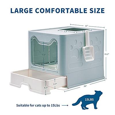Cat Litter Box Semi Enclosed Easy Cleaning Proof Foldable Kitten